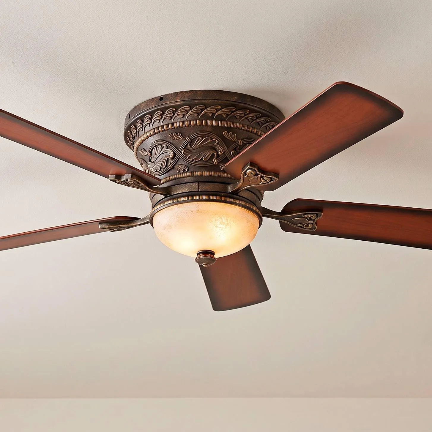 52" Ancestry Bronze Hugger 5 Blade Indoor Ceiling Fan with LED Light Remote