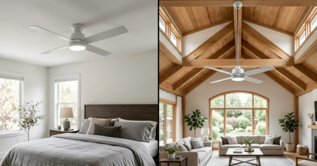 Flush Mount vs Downrod Installation