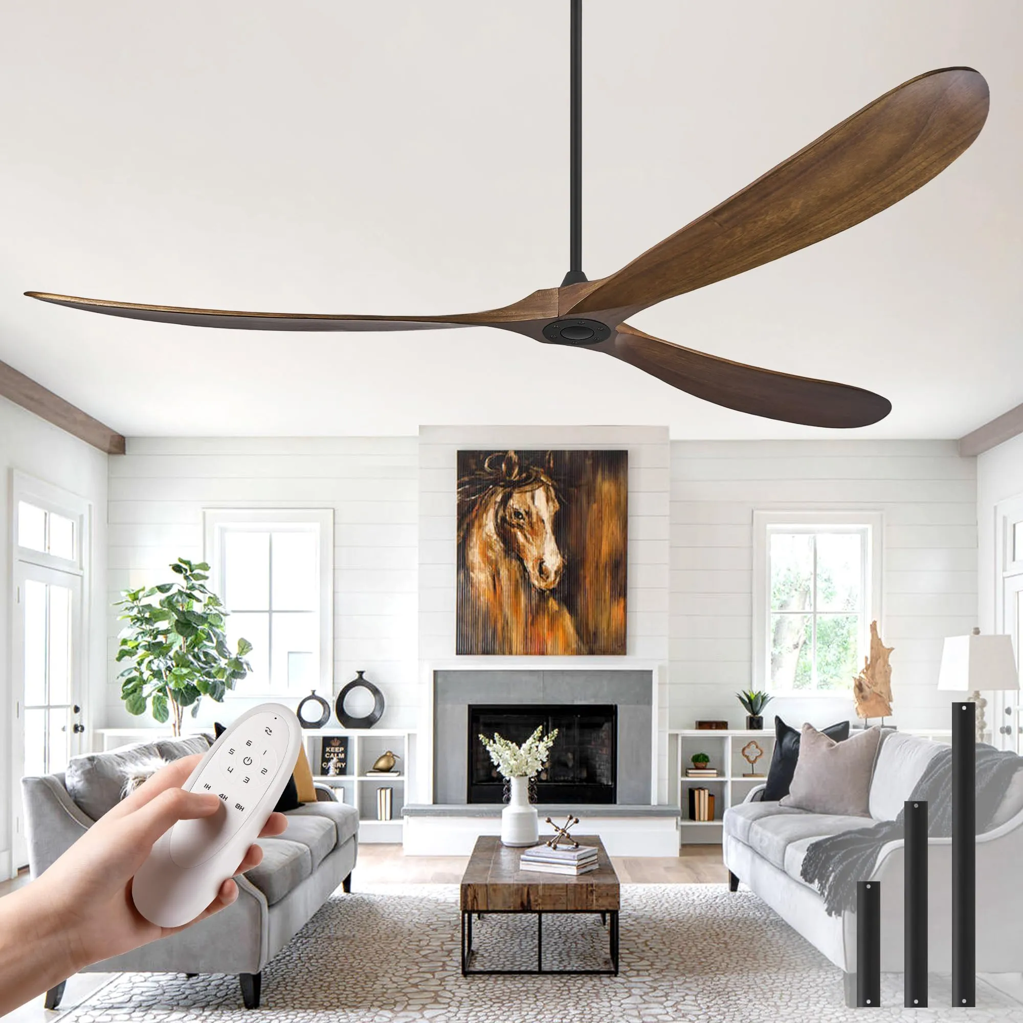 84 Inch Outdoor Ceiling Fans No Light,Large Extra Ceiling Fan Without Light
