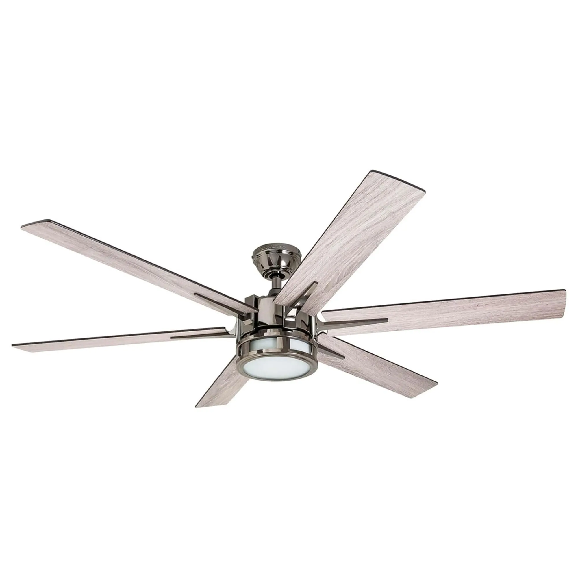 Honeywell Ceiling Fans Kaliza Modern 56 Inch Ceiling Fan with Light, Remote Control Fan, LED Indoor Fan with 6 Blades, Black Pine and Pewter Blade Finish Options, Matte Nickel (51626-01)