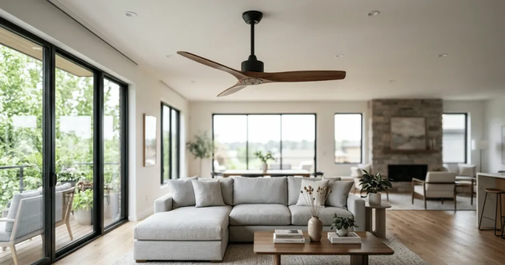 How low should a ceiling fan hang?