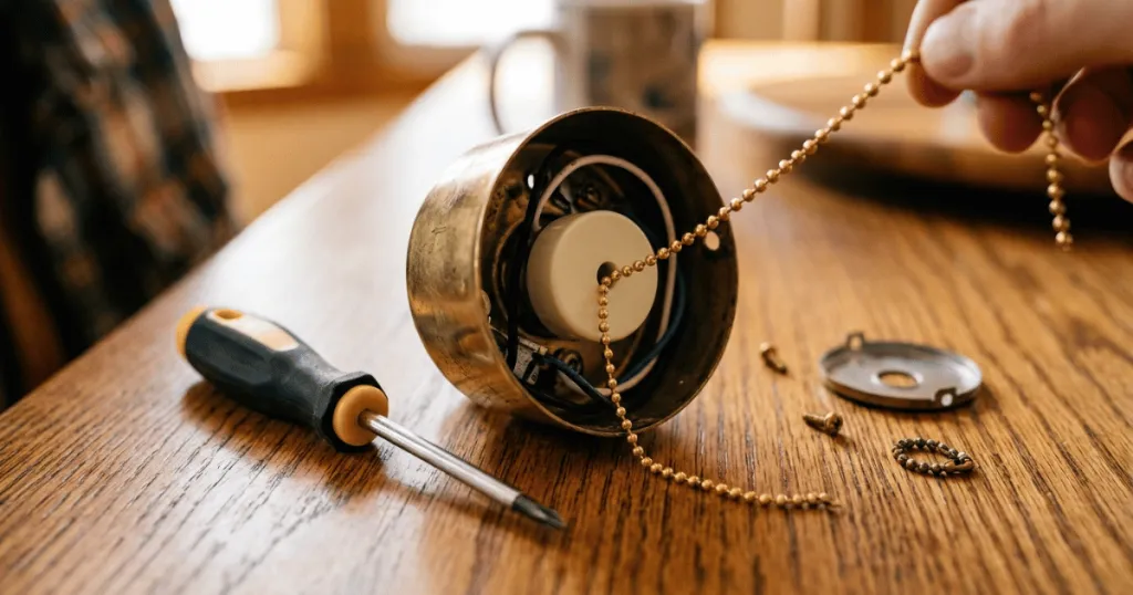 How to fix ceiling fan chain?
