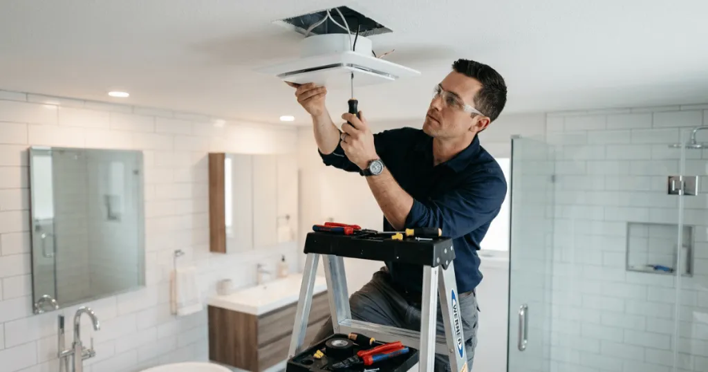 How to install a bathroom ceiling fan?