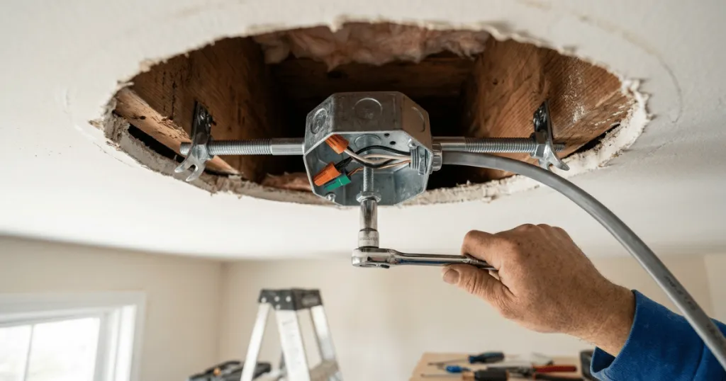 How to install a ceiling fan box?