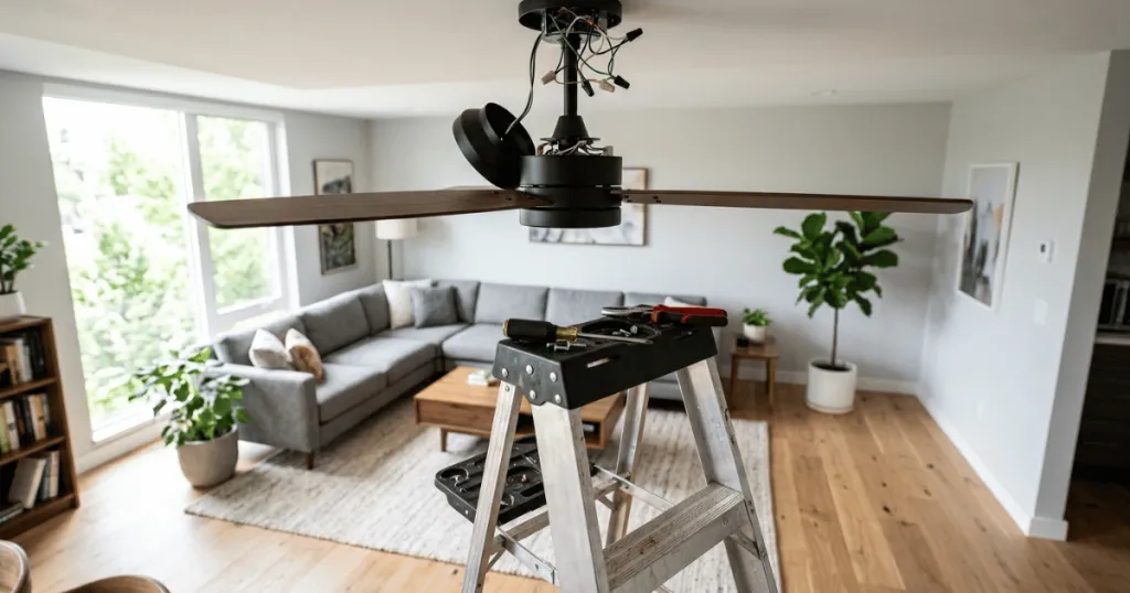 How to remove hampton bay ceiling fan?