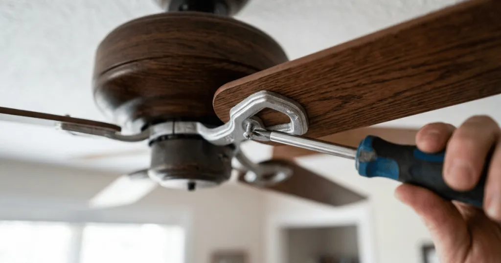 How to tighten a ceiling fan?