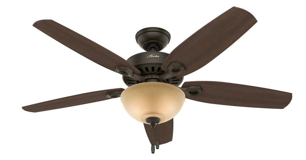 Hunter Builder Deluxe, Indoor, Ceiling Fan, Pull Chain, 52 inch, New Bronze, Best ceiling fan for dining room