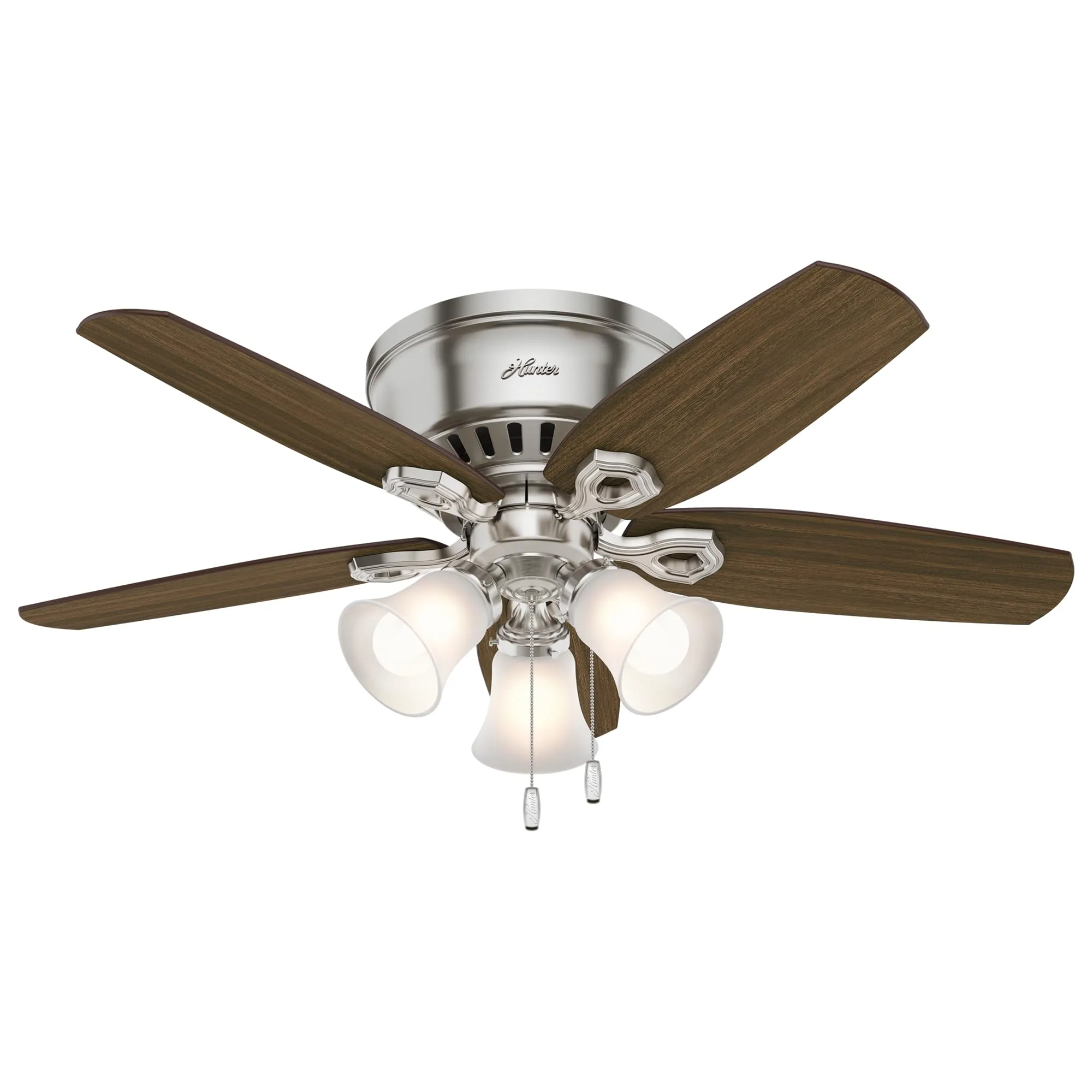 Hunter Builder, Indoor, Ceiling Fan, Pull Chain, 42 inch, Brushed Nickel