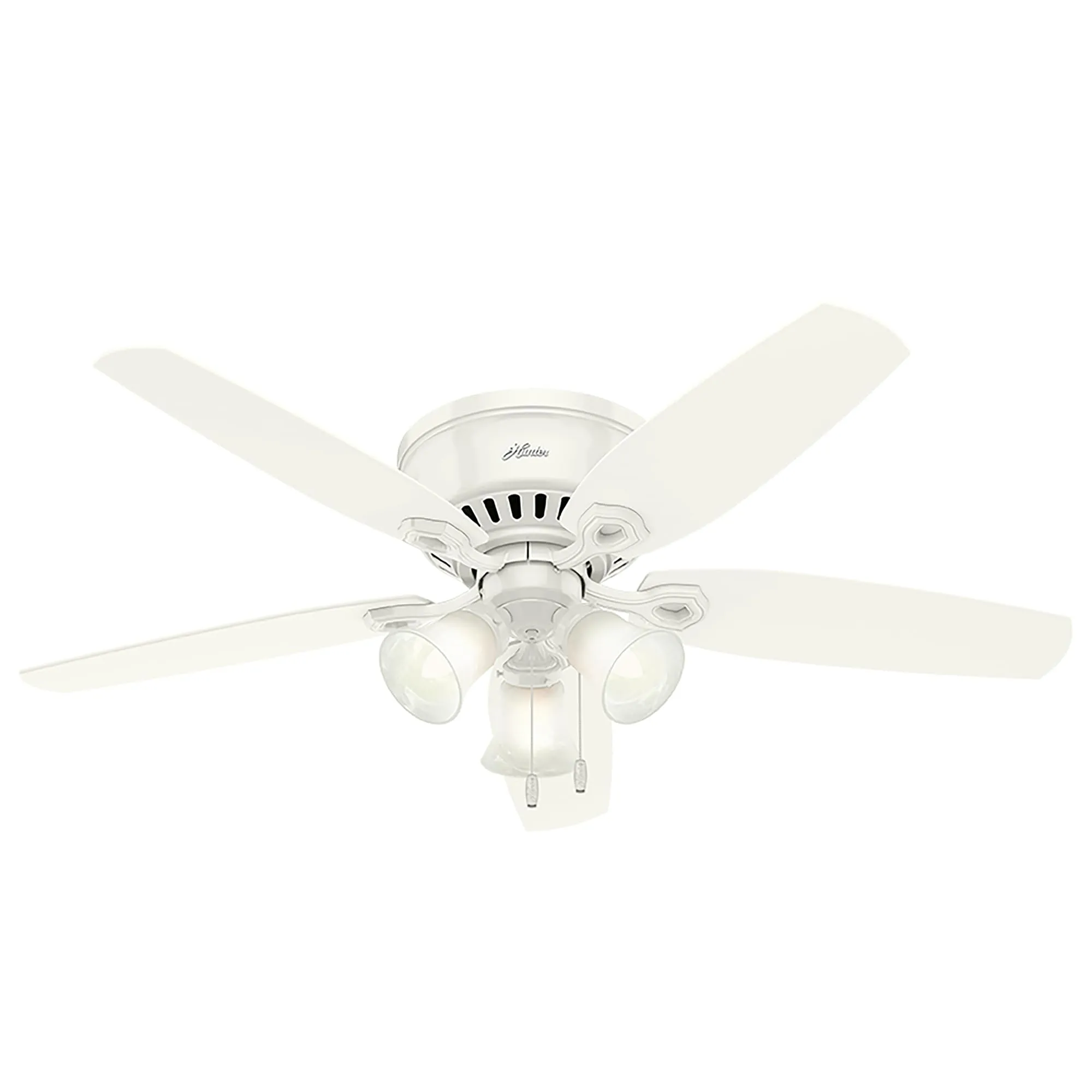 Hunter Builder, Indoor, Ceiling Fan, with LED Lights, 52 inch, Snow White