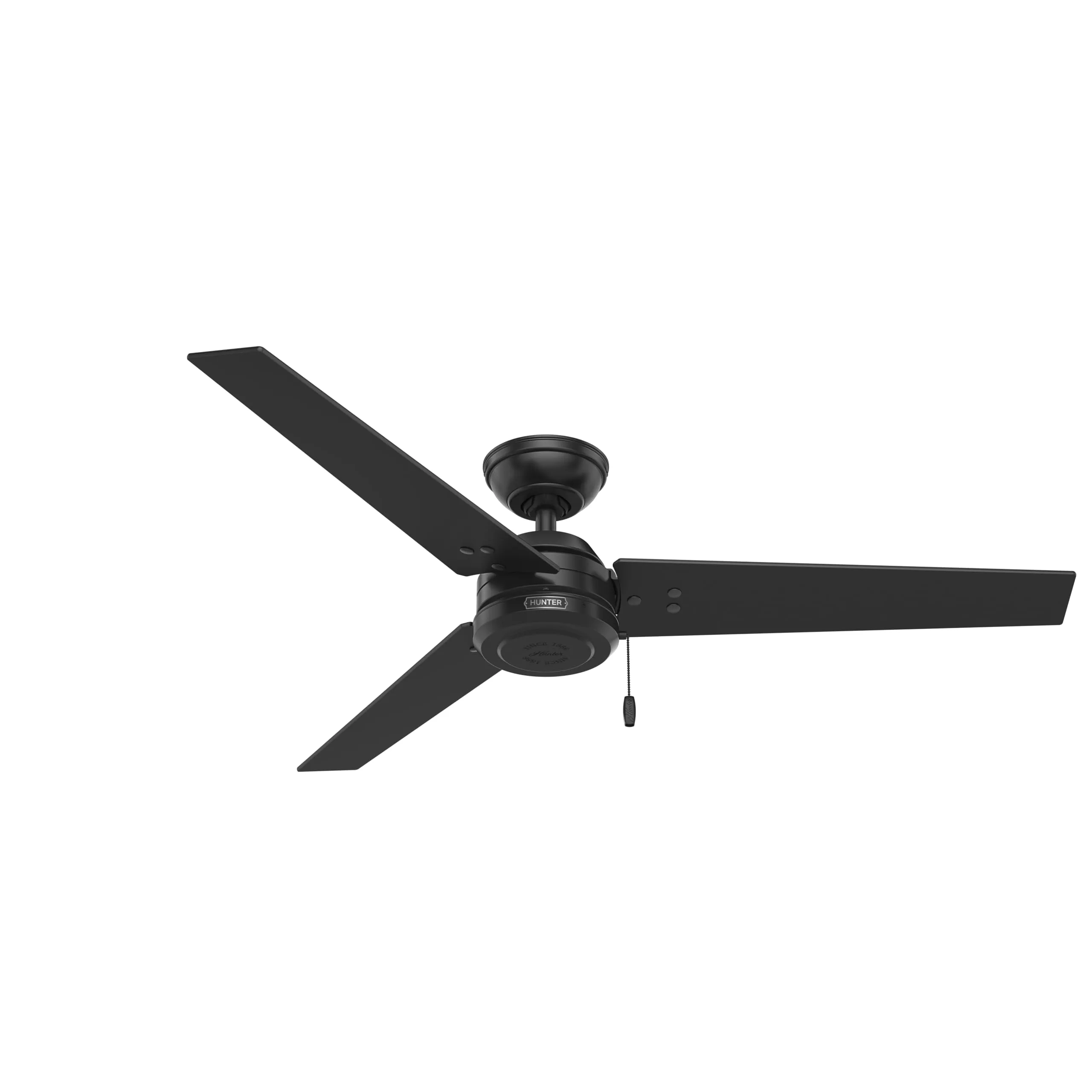 Hunter Cassius, Outdoor or Indoor, Ceiling Fan, 52 inch, Matte Black