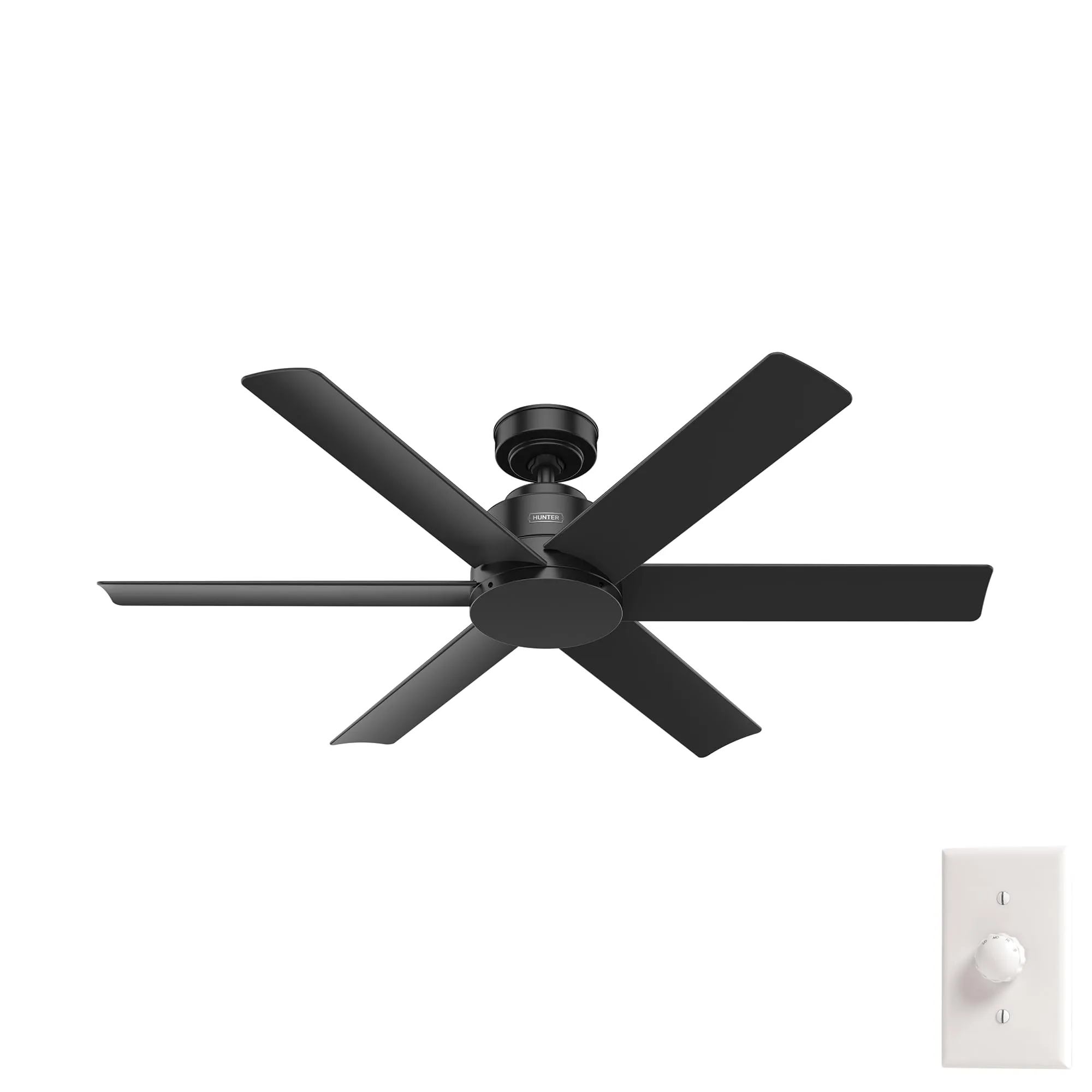Hunter Kennicott, Outdoor or Indoor, Ceiling Fan, 52 inch, Matte Black