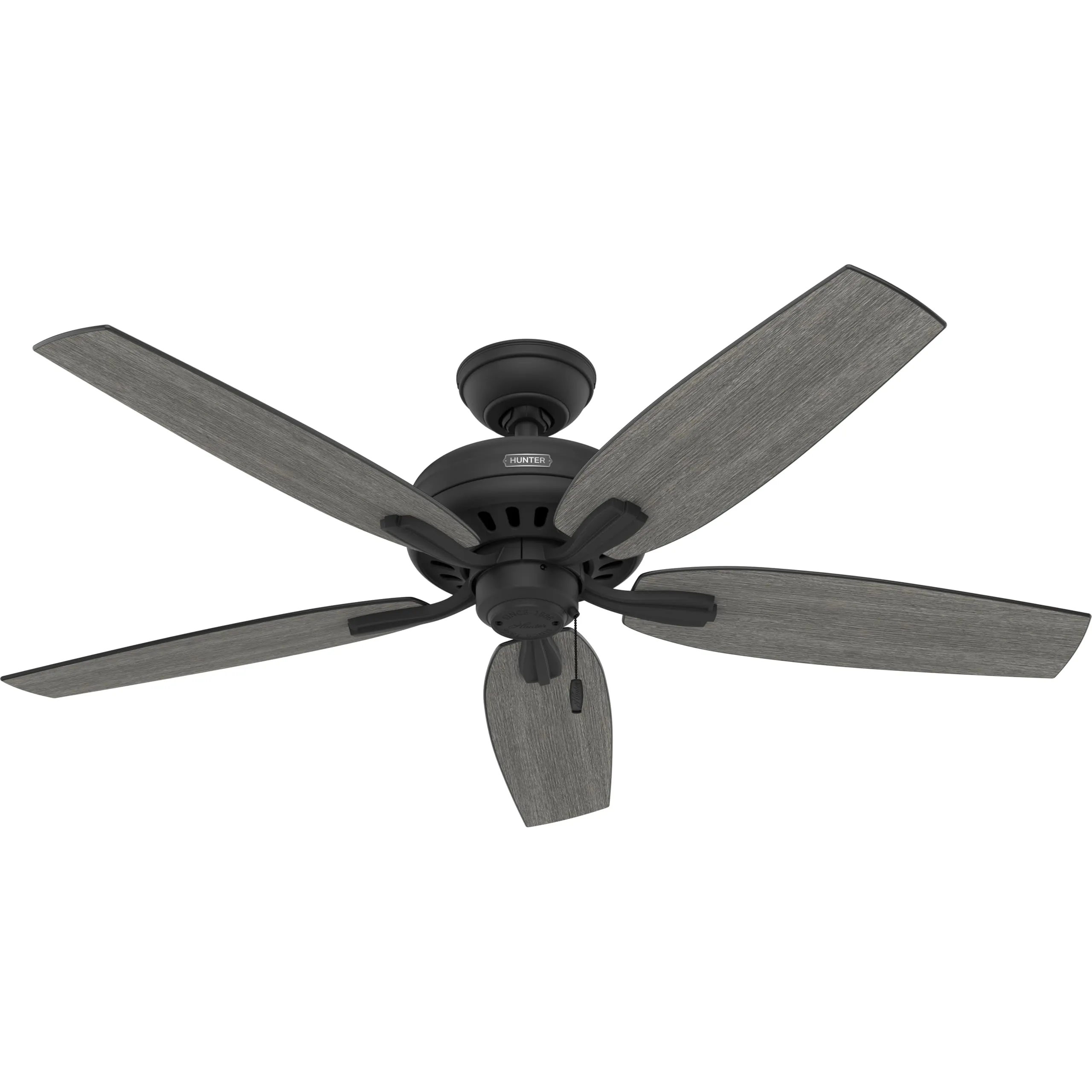 Hunter Newsome, Indoor, Ceiling Fan, No Light, Quiet, 52 inch, Matte Black