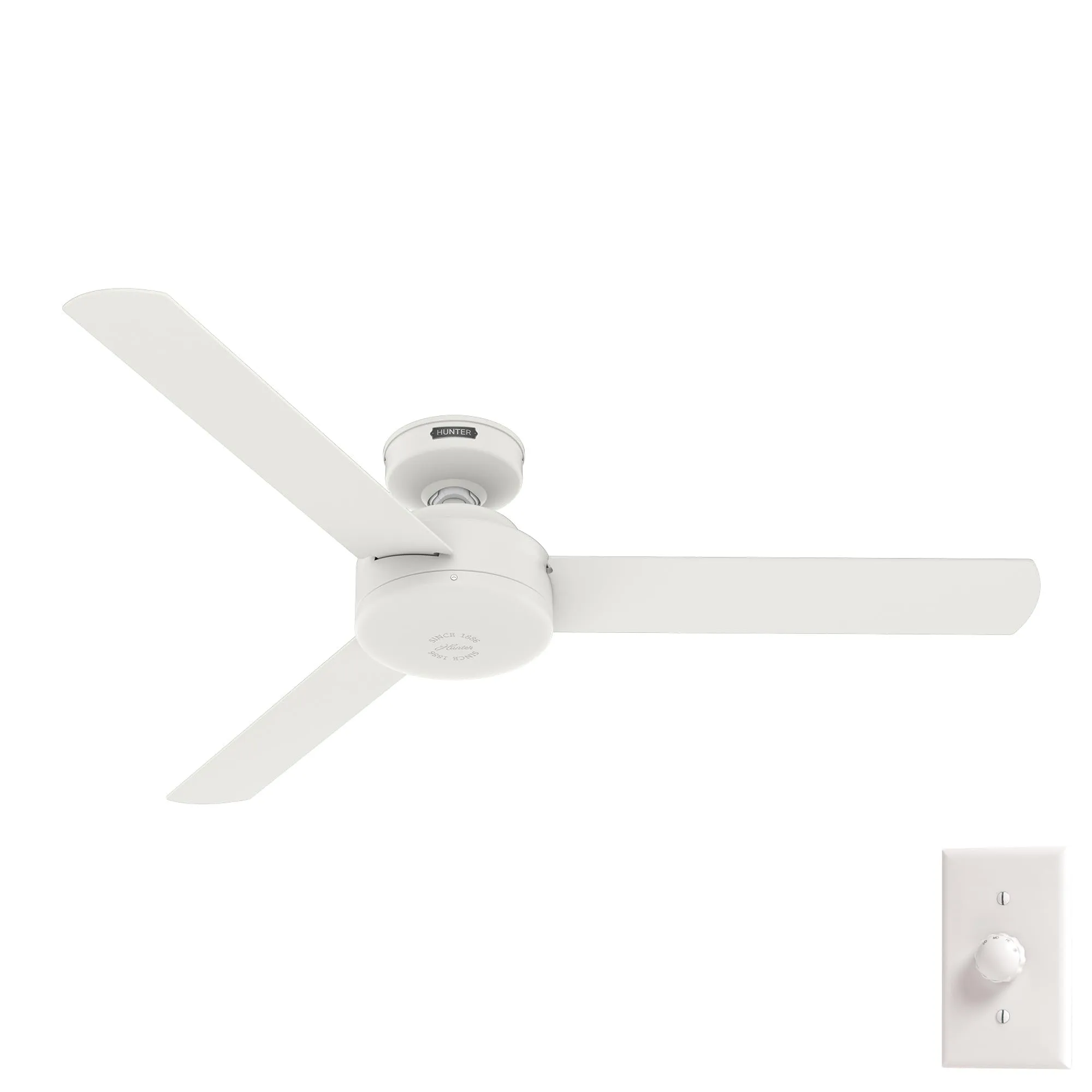 Hunter Presto, Indoor, Ceiling Fan, No Light, Modern, 52 inch, Matte White