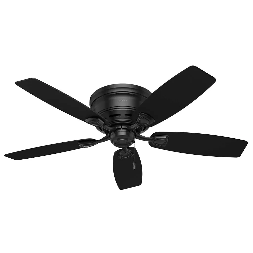 Hunter Sea Wind, Outdoor or Indoor, Ceiling Fan, 48 inch, Matte Black, Best airflow outdoor ceiling fans, Best low profile outdoor ceiling fan