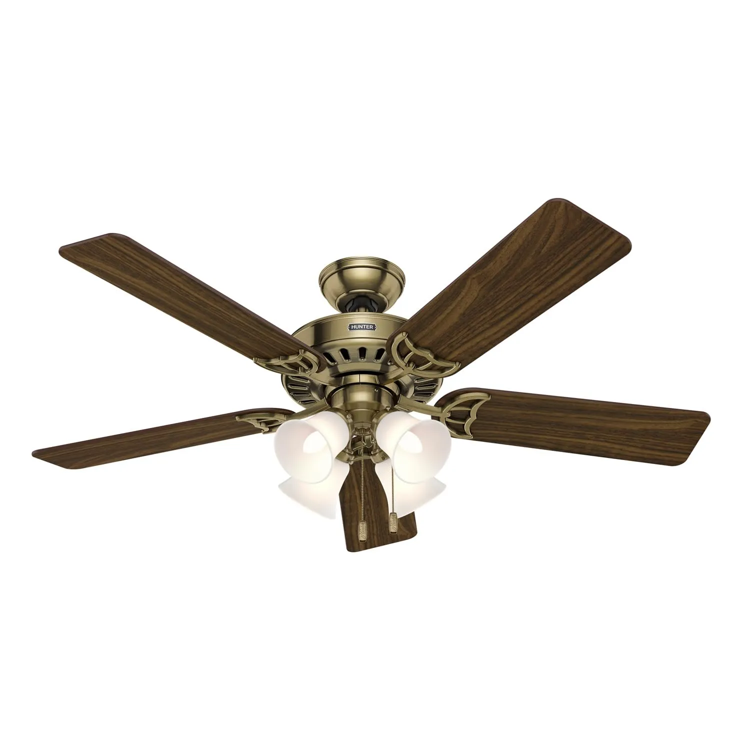 Hunter Studio Series, Indoor, Ceiling Fan, Quiet, 52 inch, Antique Brass